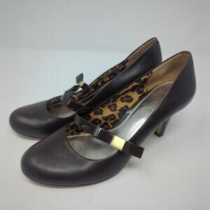 Michele D Brown Leather/ Patent leather Pumps Womens Size 7.5